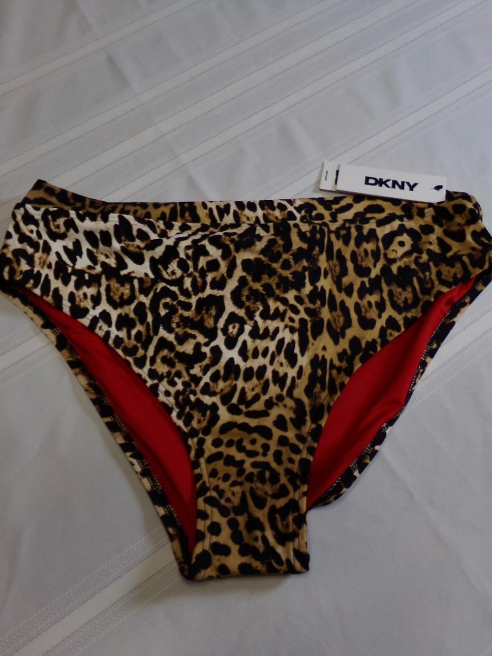 NWT DKNY Jaguar Print Bikini Swim Bottom, Tummy Compression,UPF 40+, Sz's L & XL